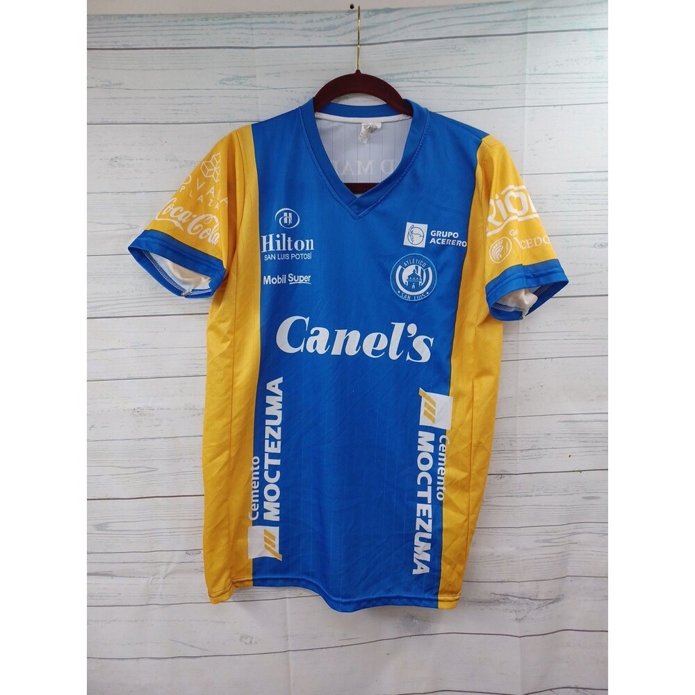 Atletico San Luis Canels Blue Yellow soccer Jersey Mexico Futbol M Corona